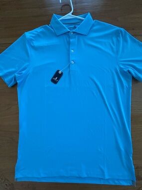 johnnie-O Men's Short Sleeve Polo in light green color